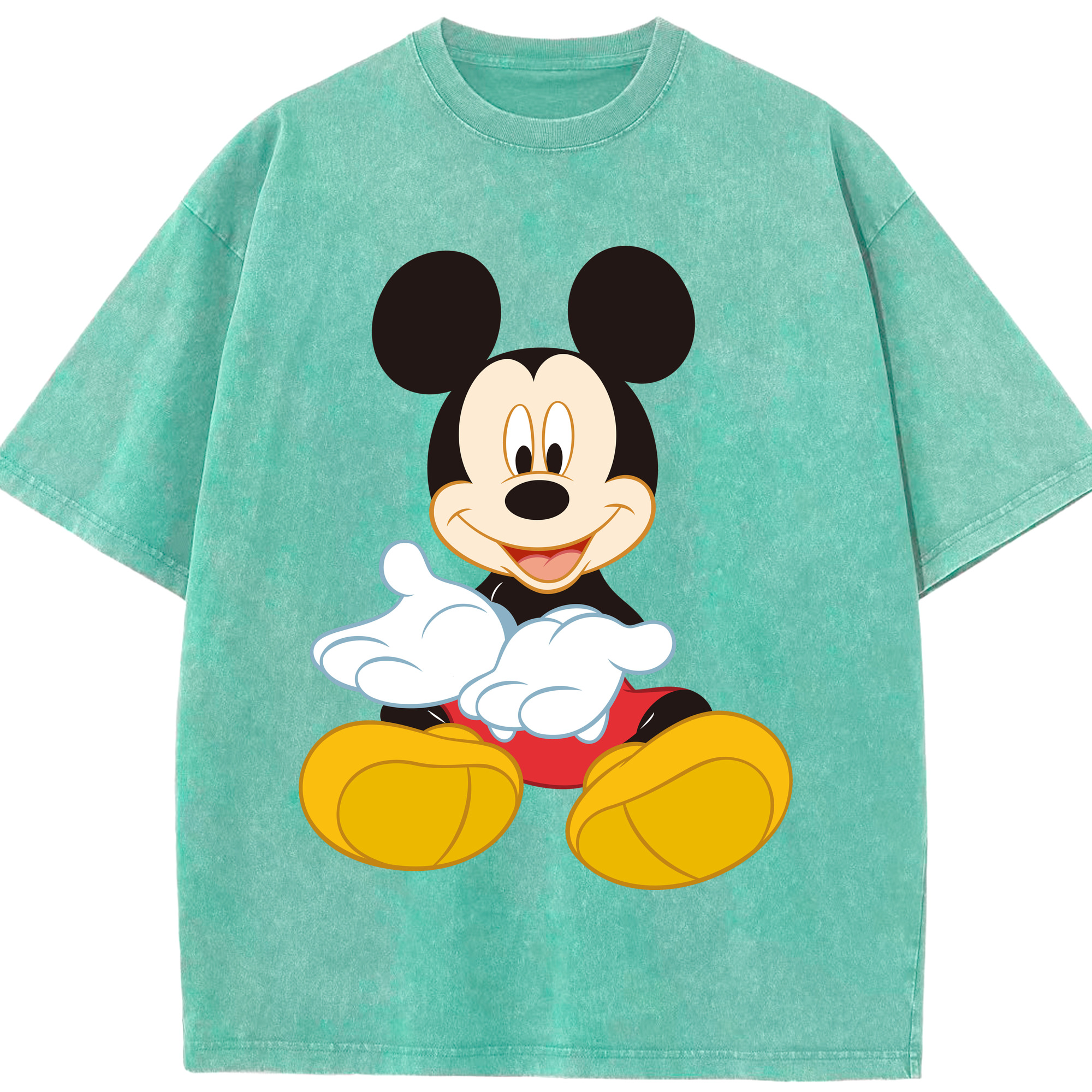 （画像用） ミッキーマウス Mickey Mouse 綿100% ヴィンテージ風 半袖Tシャツ（フロントプリント）